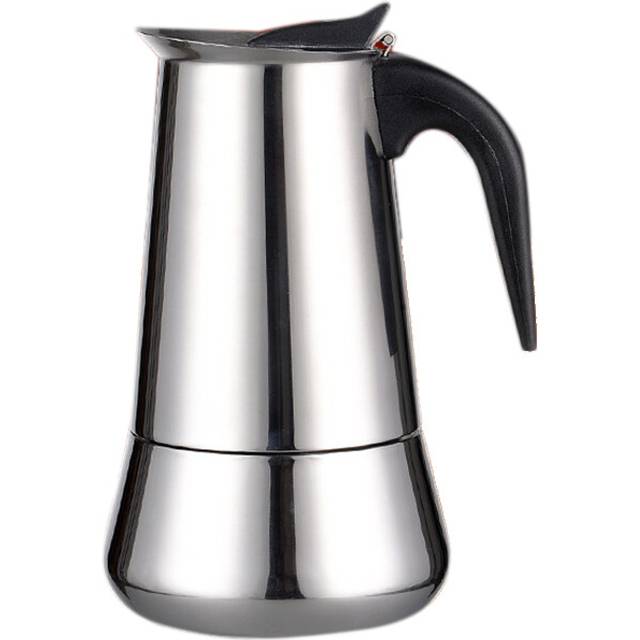Stainless Steel Induction Stovetop Espresso Maker , Italian Style Coffee with Moka Pot in Modern Chrome