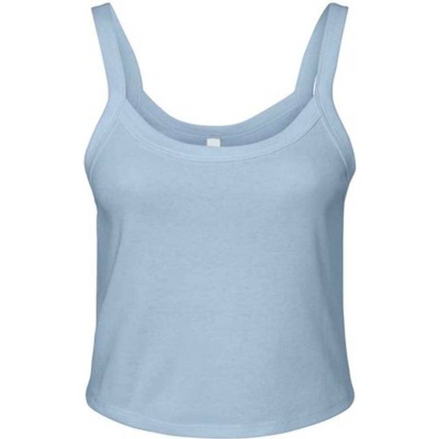 (6 UK - 8 UK, Solid Baby Blue) Bella + Canvas Womens/Ladies Micro-Rib Spaghetti Strap Tank Top