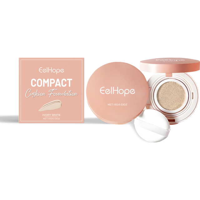Eelhope Compact Air Cushion Foundation Ivory White - Lightweight Concealer 15g