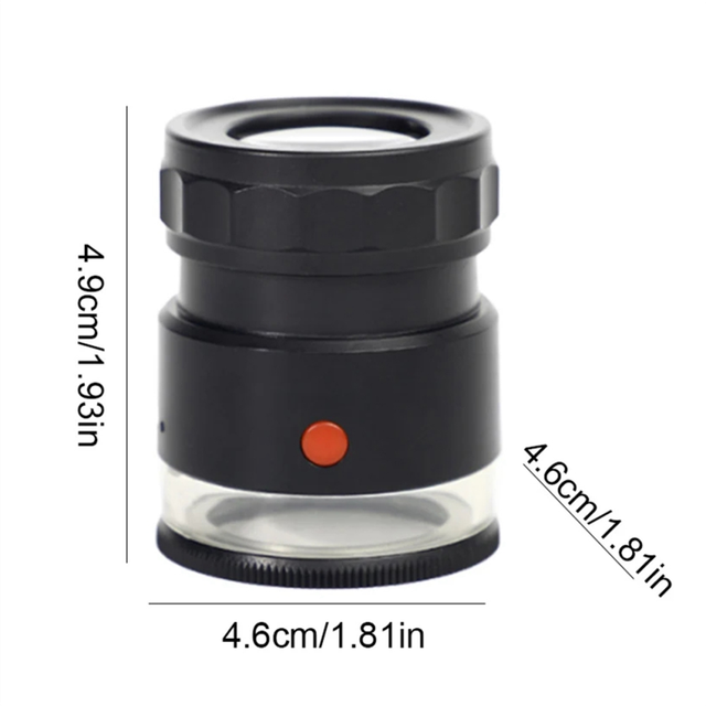 10X Stand Measuring Magnifier Scale Loupe LED and UV Lights Illuminated Magnifying Glass Rechargeable for Jewelry Gem