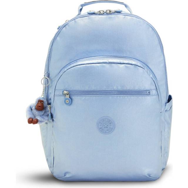 "Kipling Seoul Extra Large Metallic 17"""""""" Laptop Backpack Pebble Blue Met"