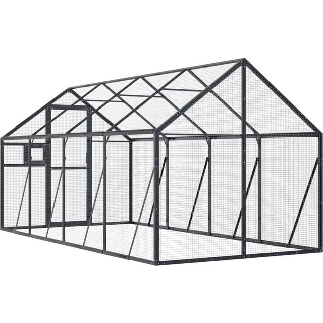 Sonoran 185cm Aluminium, Galvanised Welded Wire Mesh Flight Cage - Anthracite (185cm H X 179cm W X 400cm D)