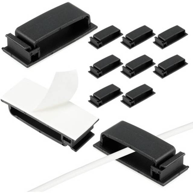 20 pcs 6mm self adhesive cable clips, cable management clips, black