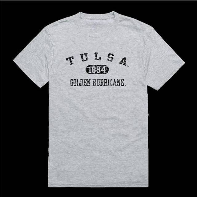 W Republic 574-249-HGY-05 University of Tulsa Golden Hurricane Distressed Arch College T-Shirt, Heather Grey - 2XL
