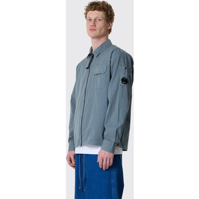 Jacka C.P. Company Organic Gabardine Full Zip Overshirt Stormy Weather L