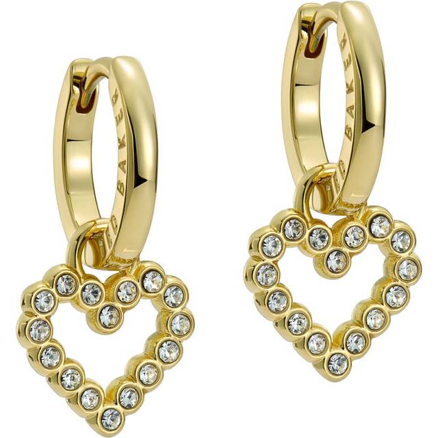 Crystal Open Heart Huggie Earrings