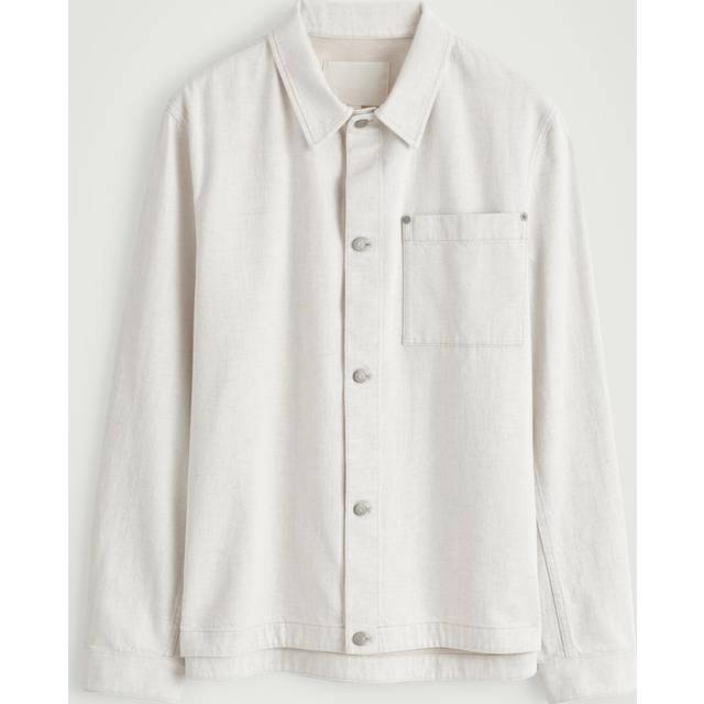 Cotton-Linen Denim Overshirt - White