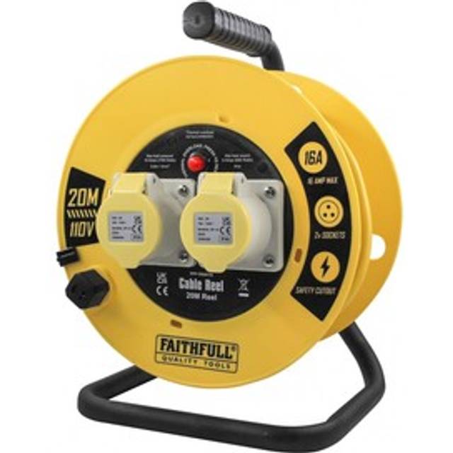 Faithfull power plus open cable reel 110v 16a tk3008
