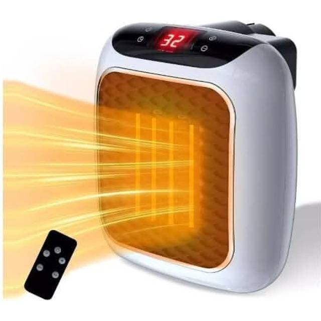 Portable electric 800w plug in digital fan heater with remote control & timer