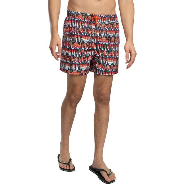Emporio armani men's echo logo swim shorts, multicoloured