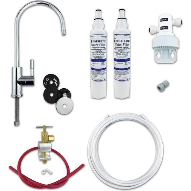Deluxe Under-Sink Drinking Water Filter System, Remove Chlorine and Limescale, Full DIY Kit, Easily Change Filters Without Shutting Off Water Supply