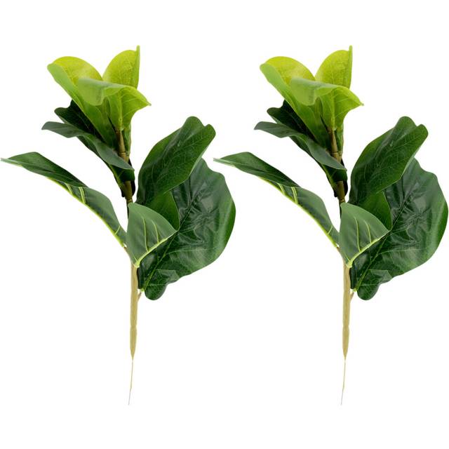 Small Artificial Fiddle Leaf Tree 11inch Faux Ficus Lyrata for Home Wedding Courtyard Indoor and Outdoor Decoration