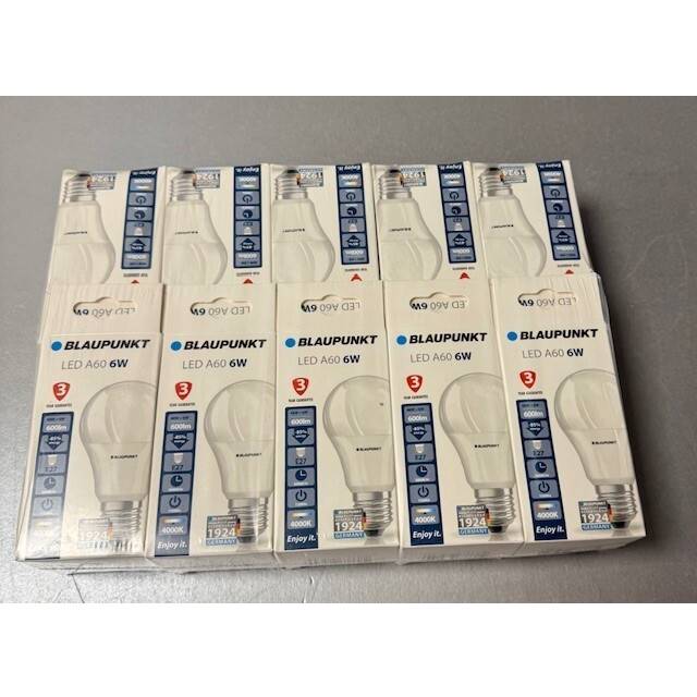 Pack of 10 blaupunkt e27 led light bulb, 6w, screw in,