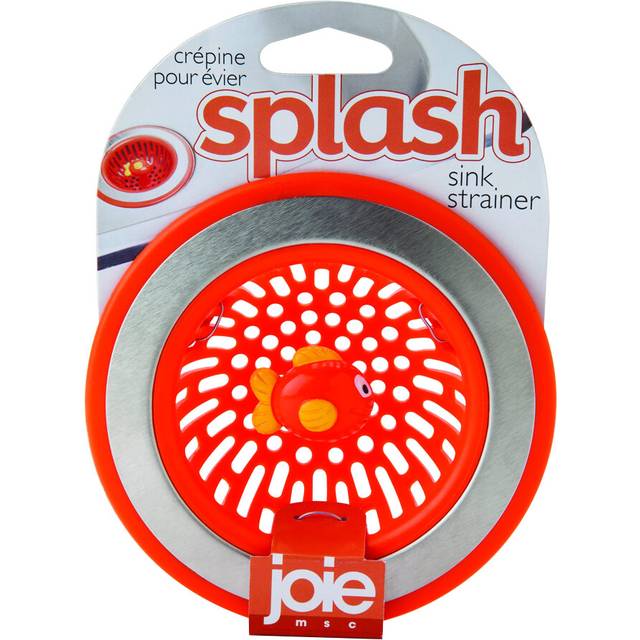 Joie Splash Kitchen Sink Strainer Basket  Fits All Standard Sinks  Stainless Steel  Cute Garbage Disposal Drain Cover  4.5-Inch  Orange Fish