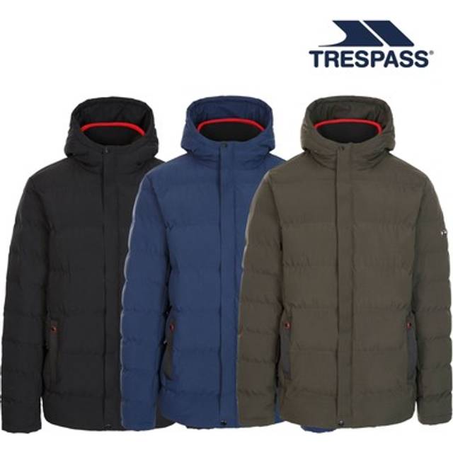 Trespass mens padded jacket hood quilted coat habbton