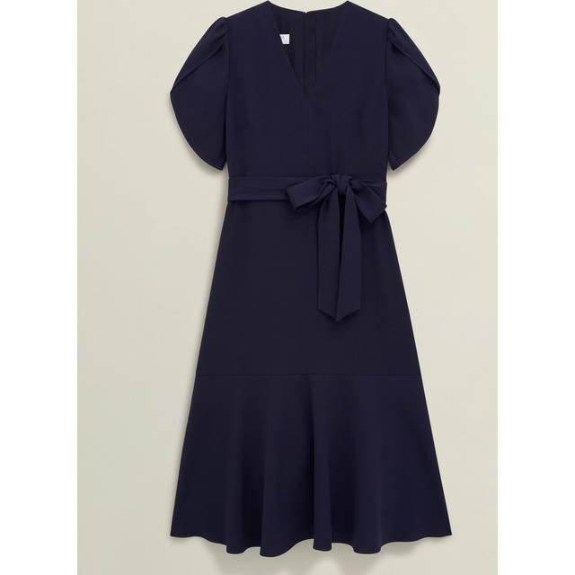 Hobbs Pricilla Tiered Hem Dress, Midnight Blue