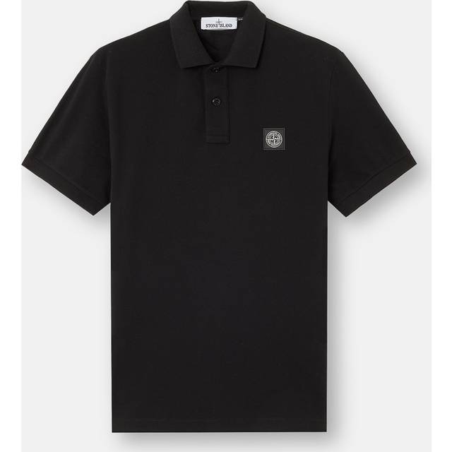 Black Organic Cotton Polo Pique Shirt (L)