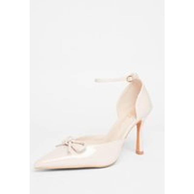 Nude Wide Fit Patent Bow Heels - 3