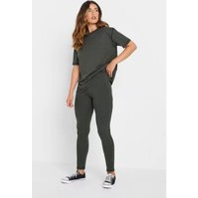 Lts Tall Grey Contrast Stitch Leggings & Tshirt Set Ex Long > 14 Lts | Tall Women's Trouser Co-Ords - Ex Long 14