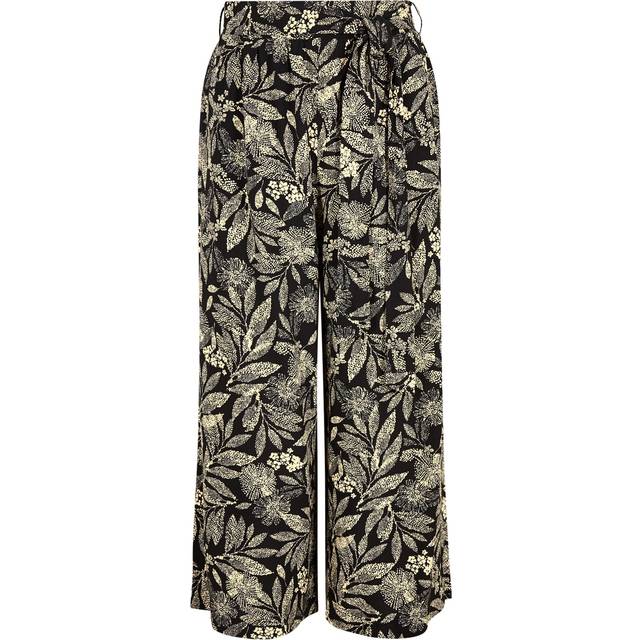 Apricot Women's Black Leaf Print Culottes New Look - UK 10