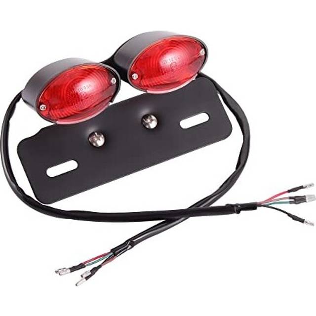 Motorcycle Double Bulb Rear Brake Indicator Tail Light With Integrated Turn Signals Backup Lamp Replacement For Scooter Bike ATV Red
