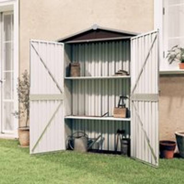 Garden Shed Brown 116x45x175 cm Galvanised Steel - One Size