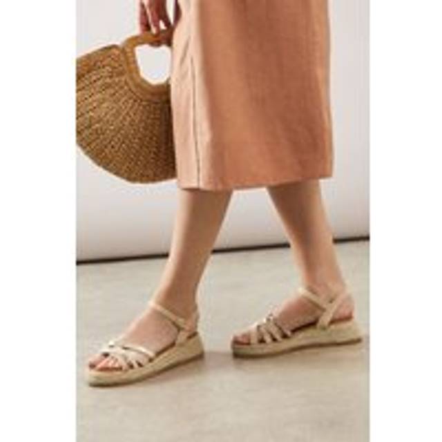Womens Good For The Sole: Amerie Mix Material Strappy Medium Espadrille Wedges Sandals - Beige - 7