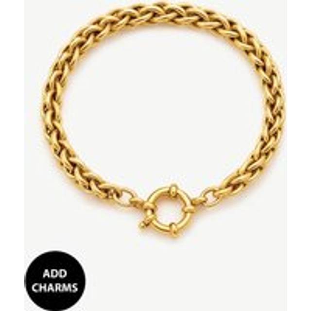 Womens 18k Gold Twisted Chain Bracelet For Charms - Metallics - One Size