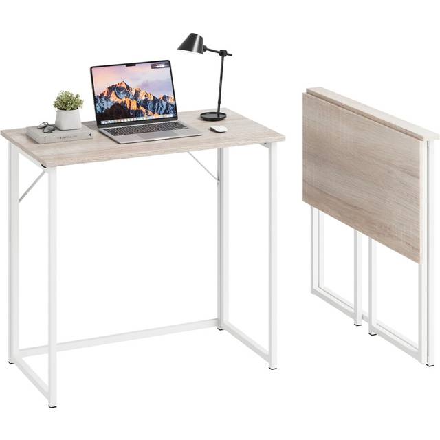 Dripex Folding Desk Foldable Small Computer Desk Writing Table for Small Place Easy Assembly, Oak