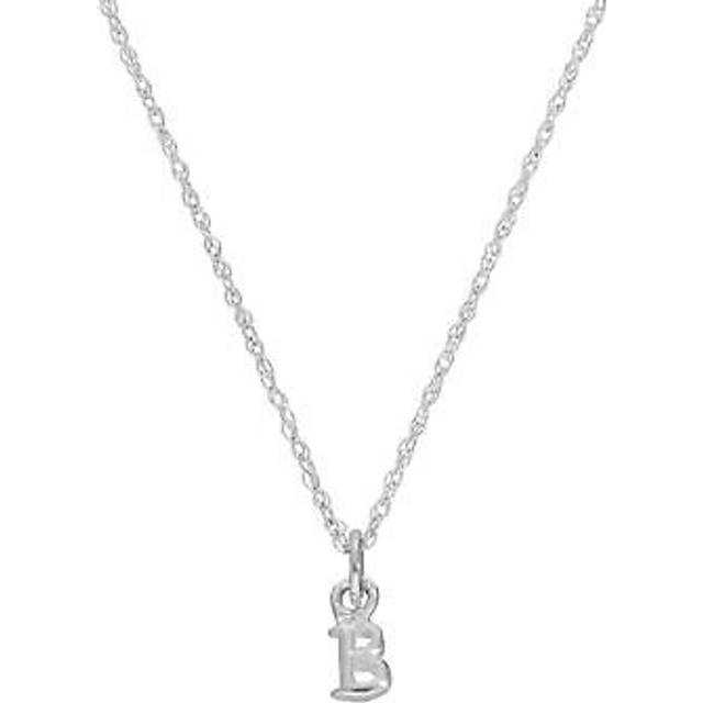 Tiny sterling silver alphabet letter b necklace 14 - 22 inches