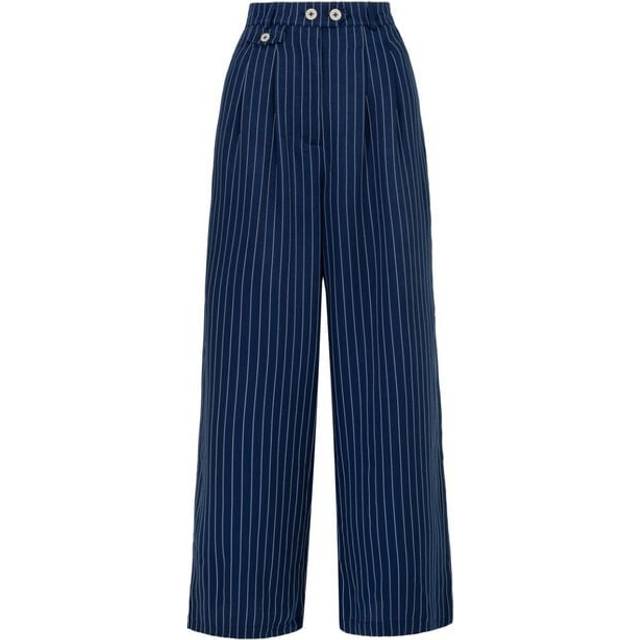 Hell Bunny Costello Trousers Cloth Trousers blue white - S