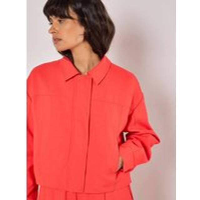 Womens Soft Tailored Cropped Jacket - 16 - Red
