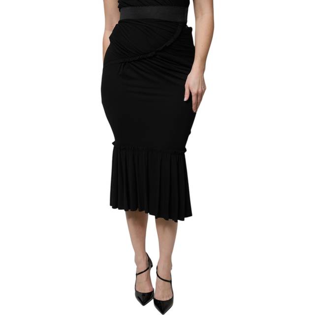 Black Mermaid Cut High Waist Midi Skirt - IT36 | XS