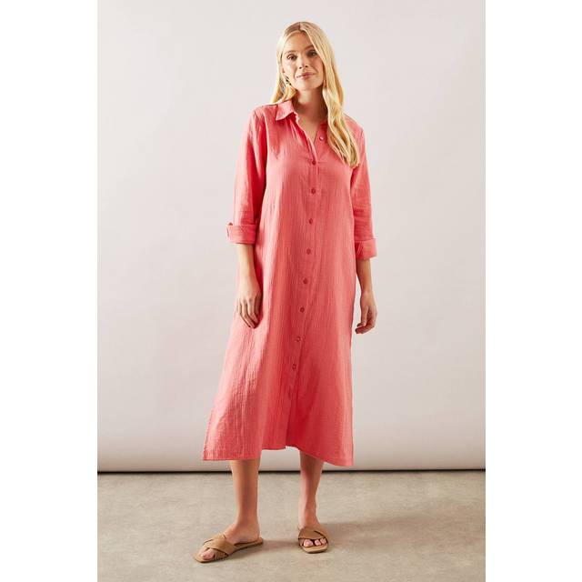 Wallis coral shirt dress womens daywear dresses