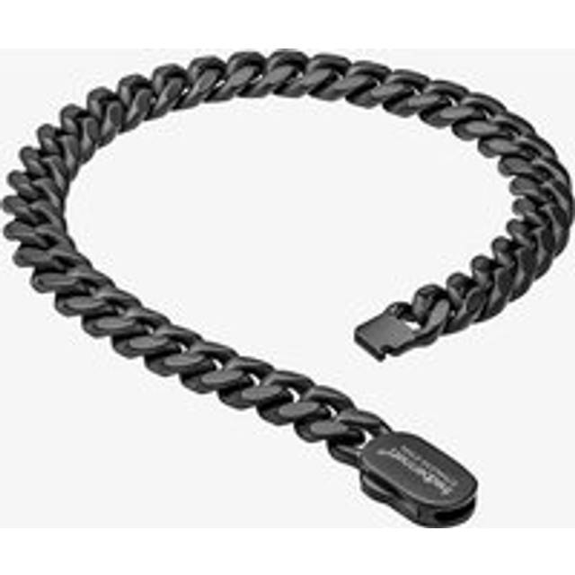 Fred Bennett Black Stainless Steel Curb Chain Bracelet B5569B