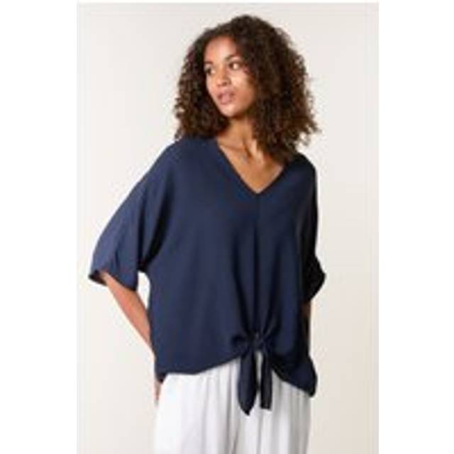 Blue Vanilla Navy Tie Knot Blouse - s/m