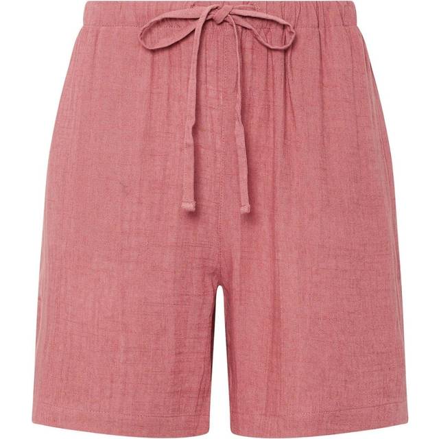 Lts Tall Coral Pink Linen Tie Shorts 8 Lts | Tall Women's Linen And Cotton Shorts