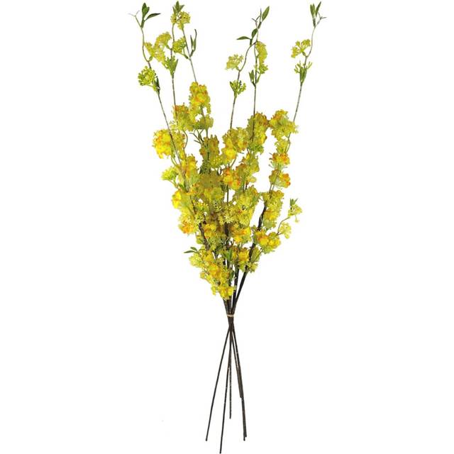 Pack of 6 x 100cm Yellow Blossom Spray Stem