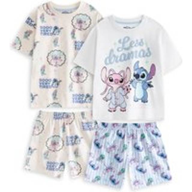 (7-8 Years) Disney Lilo & Stitch Multi-Pack of 2 Short Sleeve Short Leg Pyjama Set (Girls Multicoloured)