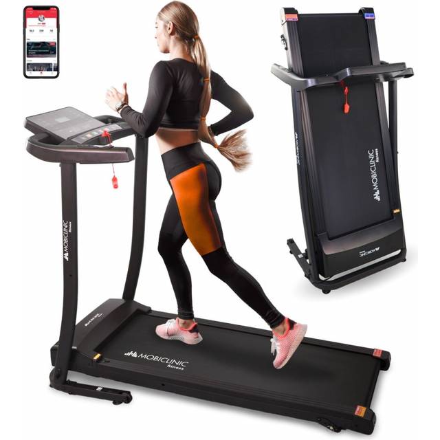 Mobiclinic® fitness, Hopfällbart löpband, Bluetooth-högtalare, 12 km/h, Höjdsystem, App lcd-display, 139x62x114cm, Tyst, Mångsidig och kompakt, Säkerhet support, Etna