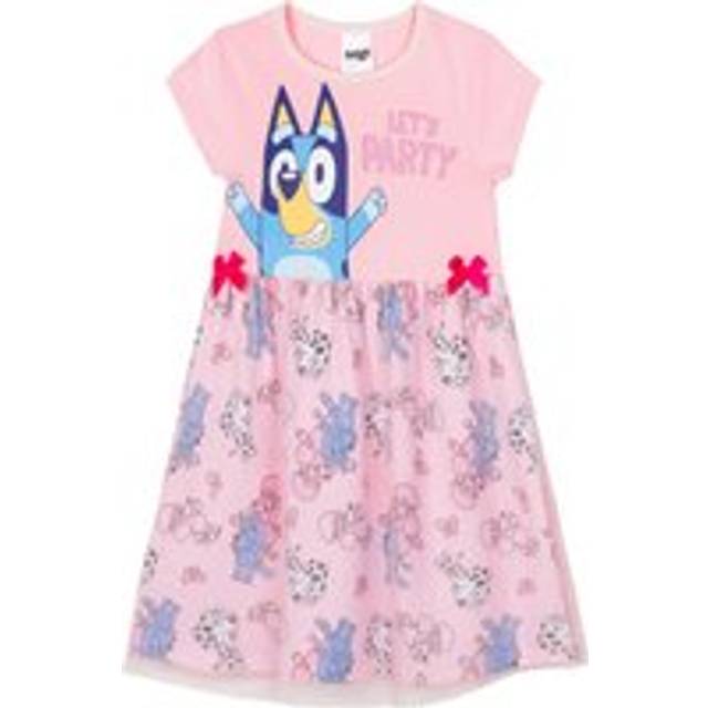 Bluey girls party dress with soft tulle skirt crew neck sleeveless breathable