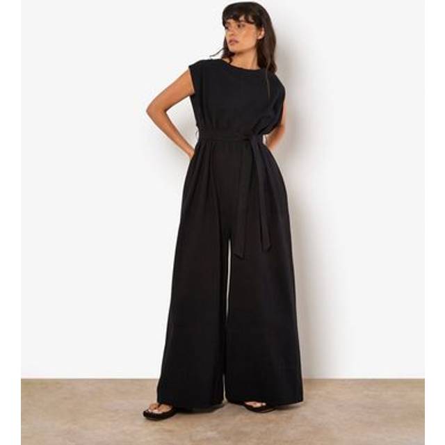 Apricot Women's Black Belted Low Back Jumpsuit New Look - UK 8