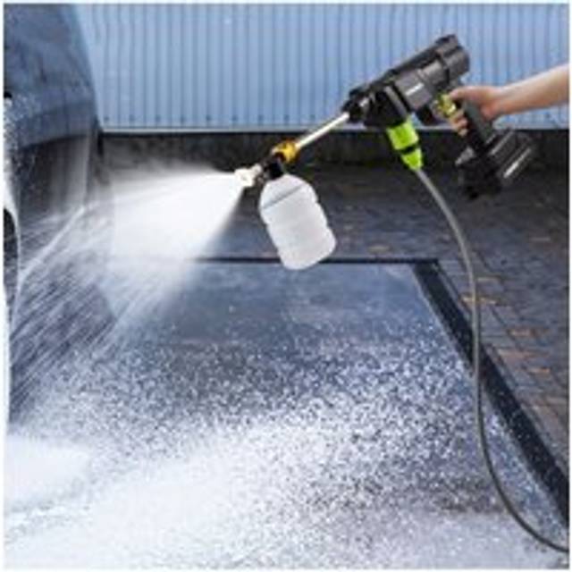 Electric Handheld Pressure Washer Cleaner with 2 Batteries - Black - One Size