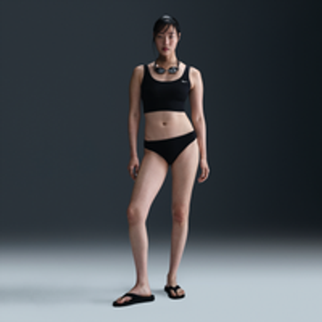 Nike Swim Essential Women's Hipster Bikini Bottom - Black - Polyester/Elastane - M (UK 12&#x2013;14)