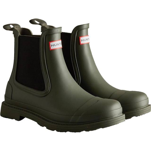 (8 UK, Dark Olive) Hunter Mens Commando Chelsea Boots