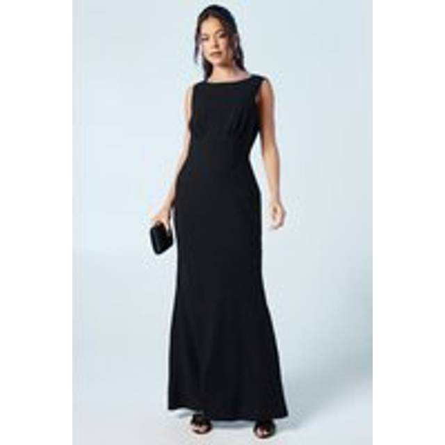 Coast Honoured Sleeveless Cowl Back Maxi Bridesmaid Dress - Black - 14