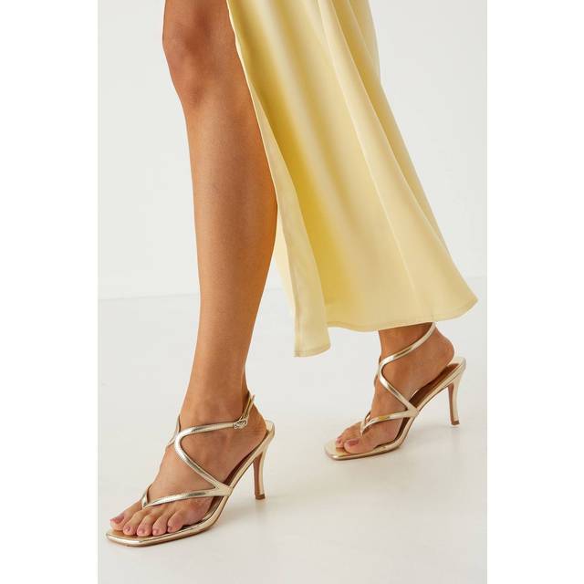 Misspap gold heeled sandals womens going out heels