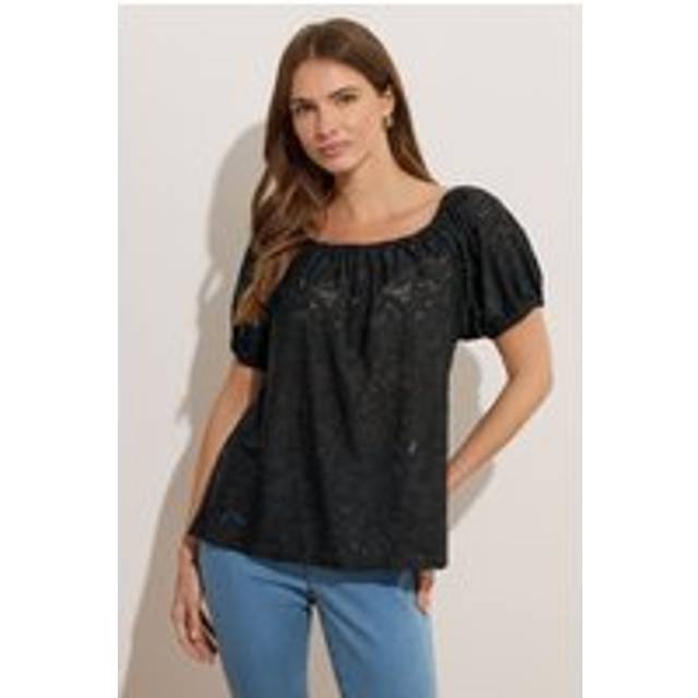 M&Co Black Burnout Floral Bardot Top 14 M&Co Womens