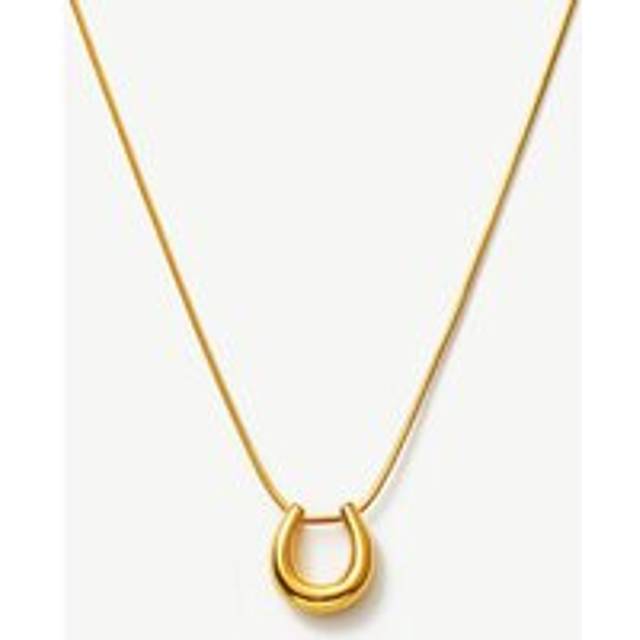 Womens 18k Gold Chunky Horseshoe Pendant Necklace - Metallics - One Size