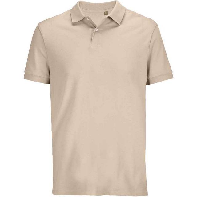 (S, Linen) SOLS Unisex Adult Pacific Pique Twin Needle Stitch Polo Shirt